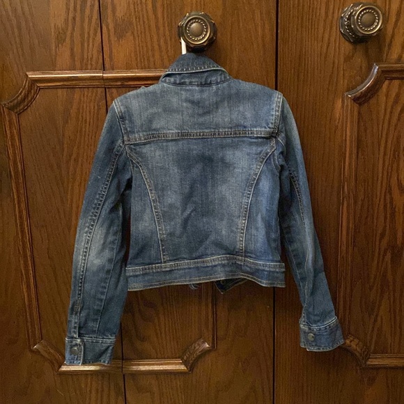 Girls moto style denim jacket size 6 - Picture 3 of 3